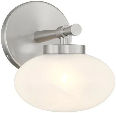 Aplique de baño Savoy House 9-1050-1 Barrow 8" de alto - níquel Foto 1 de 4