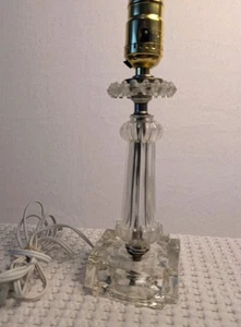 Vintage Clear Pressed Glass Boudoir Vanity Table Lamp – Hollywood Regency Style - Picture 1 of 8