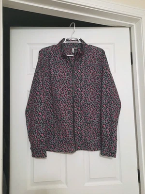 Chaqueta deportiva para mujer con estampado de animales talla grande manga larga cremallera bolsillos Foto 1 de 4