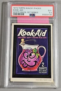 1973 TOPPS WACKY PACKS KOOK-AID, WHITE BACK, 1st SERIES, PSA 5.5 - Picture 1 of 2