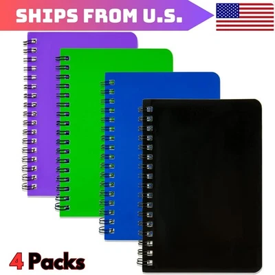 Paquete de 4 cuadernos de bolsillo en espiral de 4,2 x 6,1" bloc de notas de bolsillo cuaderno pequeño Foto 1 de 4