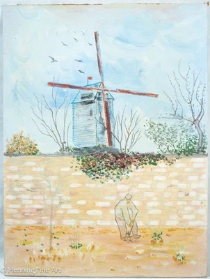 Stunning Vintage Impressionist Painting after Van Gogh Le Moulin de la Galette - Image 1 of 4