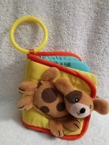 Dog Story Brown Puppy Mini 4" SoftPlay 2004 Tela Tela Libro Bebé Sonajero Anillo - Imagen 1 de 7