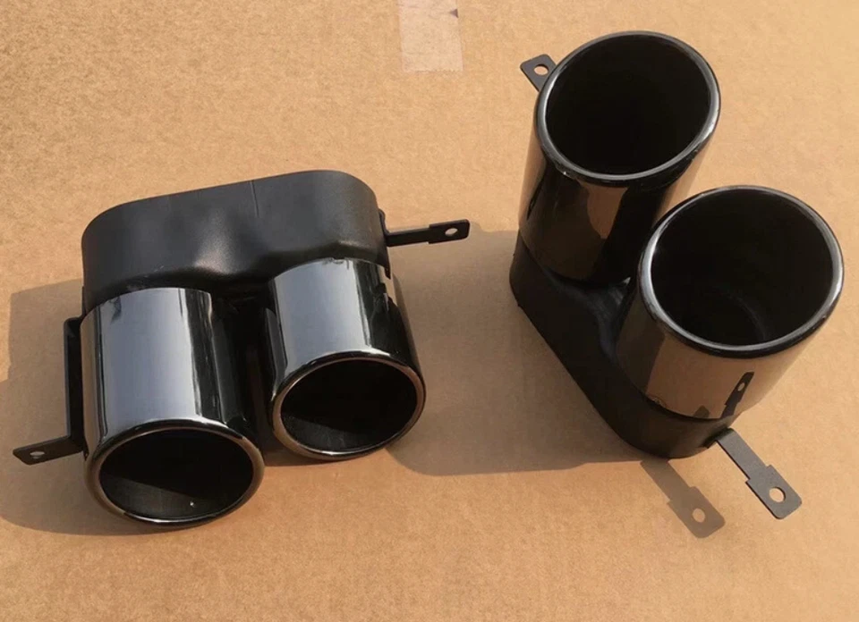 Glossy Black Rear Exhaust Tips Fit for BMW 320I 330i G20 G28 2017-2022 — 第 1/4 张图片