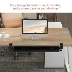 Clamp On Keyboard Tray Under Desk Pull Out Platform Height Adjustable SLK - Photo 1/12