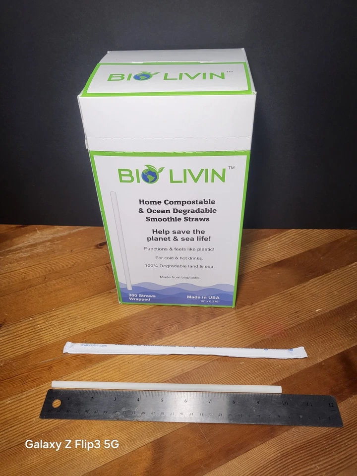 2400 Straws Individually Wrapped 100% Plant-Based Compostable - Biodegradable - Image 1 of 4