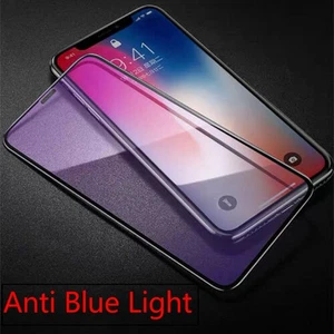 Anti-Blue Light Full Cover Screen Protector For iPhone 15 14 13 12 11 Pro Max - Picture 1 of 9