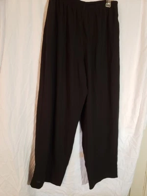 Calça social feminina Leslie Faye preta perna larga tamanho 14 - Imagem 1 de 3