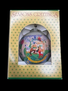 Disney Vintage Seasons Greeting Christmas Ornament Bulb 1996 Glass Mickey 3" - Picture 1 of 8