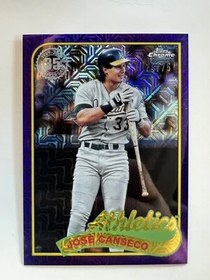 2024 Topps Series 2 Jose Canseco Purple Silver Pack Mojo Refractor /75 - Image 1 of 2