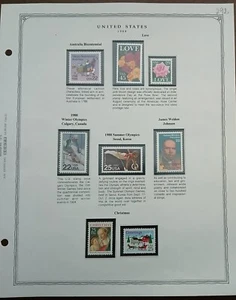 U.S - 1988 - LOT OF STAMPS ON ALBUM PAGE - MH & MNH - #292 - Picture 1 of 1