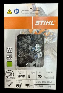 71PM3 56 STIHL NEW CHAINSAW CHAIN SAW 10 in. 1/4p .43 gauge 56 10 INCH BLADE - Picture 1 of 4