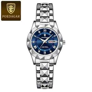 Poedagar Luxury Woman Dress Watch Luminous Waterproof Stainless Steel Quartz 306 - Picture 1 of 1