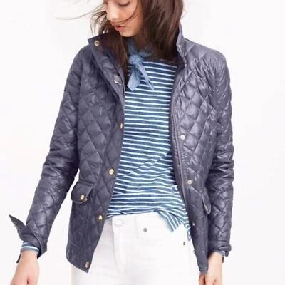Chaqueta J Crew Mujer XS Gris Puffer Chaqueta Mujer Plumón de Ganso Chaqueta Acolchada Foto 1 de 4