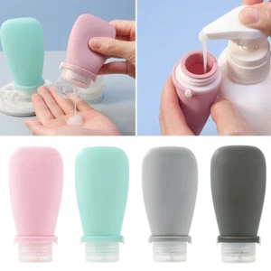 30/60/90ml Silicone Travel Bottles Refillable Portable Lotion Shampoo Container - Picture 1 of 45