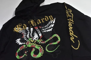 men's ed hardy hoody black eagle snake graphic pullover new 2xl - Picture 1 of 3
