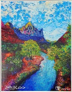 Impasto Arizona Canyon Edizione Limitata 11x14 Lino Stampa Belle Arti Firmata #d/300 - Foto 1 di 3