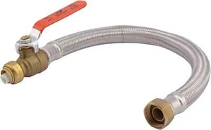 Sharkbite 1/2 Inch Ball Valve X 3/4 Inch FIP X 18 Inch Stainless Steel Flexible - Picture 1 of 5