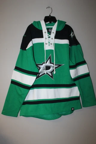 New NHL Dallas Stars old time jersey style mid weight cotton hoodie men's XXL Cover