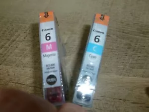 Genuine Canon BCI-6 Magenta & BCE-6 Cyan Ink Tank Cartridge New Sealed - Picture 1 of 1
