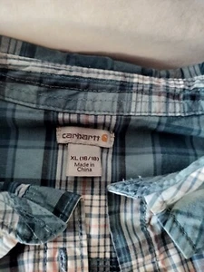 Chemise Carhartt. Chemise boutonnée bleue à carreaux manches longues XL - Photo 1/9