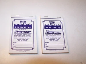2 Vintage Steel City Duplikat Stil 12 Verkaufsbücher nummeriert rote Zahlen  - Bild 1 von 8