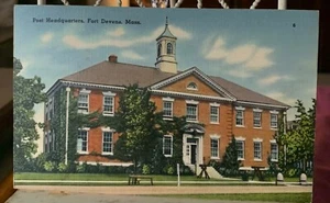 POST CUARTEL GENERAL FORT DEVENS MASSACHUSETTS SIN USAR MILITAR VINTAGE Postal - Imagen 1 de 6
