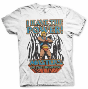MASTERS OF THE UNIVERSE HE-MAN I HAVE THE POWER DISTRESSED PRINT WHITE T-SHIRT - Picture 1 of 1