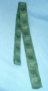 Corbata corbata de artillería cañón flaca algodón verde Designer's Corner de los años 60  - Imagen 1 de 5