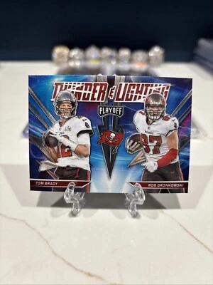 Tom Brady 2021 PLAYOFF THUNDER & LIGHTNING GRONKOWSKI INVEST GOAT HOF MVP TB12 - Image 1 of 2