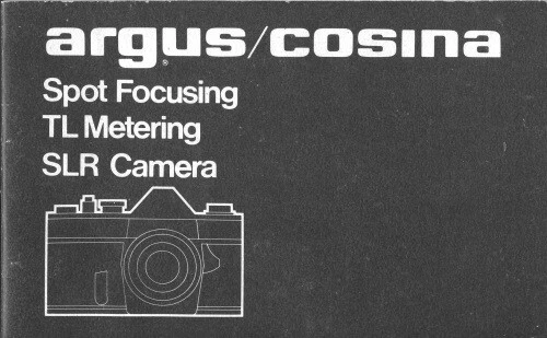 Argus Cosina Spot Focusing TL Medición SLR Cámara Manual de instrucciones Foto 1 de 1