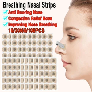 100PCS Sleeping Aid Magnetic nose patch Stop Snoring Breathing Nasal Strips - Picture 1 of 18