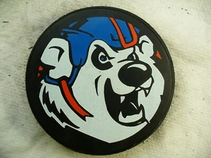 ECHL Charlotte Checkers Close-Up Blue League Reverse Hockey Puck Collect Pucks - Picture 1 of 2