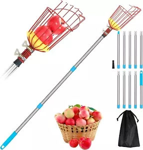 New 13Ft Fruit Picker Pole Basket, Adjustable Handle for Apples, Lemons, Mangoes - Picture 1 of 6