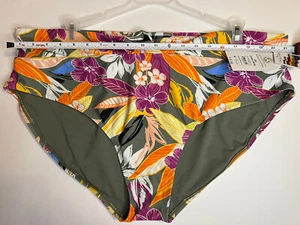 NWT Time Tru Bikini Bottom XXXL Size 24W - 26 Swim suit 3X Bathing Orange Print - Picture 1 of 7