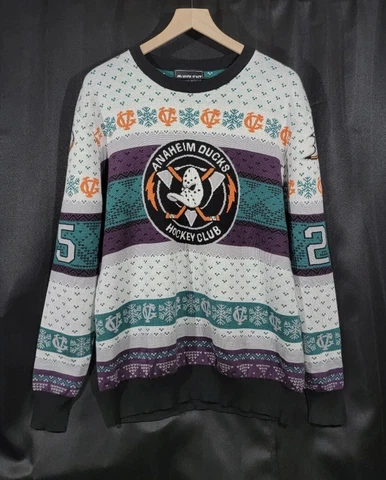 NEW / RARE Anaheim Mighty Ducks Violent Gentlemen Hockey Club Ugly Sweater XL Cover