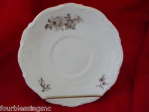 ESTANQUE MITTER BAVIERA ALEMANIA CHINA-FLORAL-6" PLATILLO-ROSAS-MARRÓN/GRIS - Imagen 1 de 4