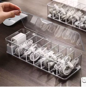 enaz01 Dustproof Organizer Cable Box Hub Organizer Box Desktop Data Cable Organi - Imagen 1 de 11