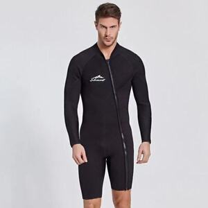 Men 3mm Shorty Wetsuit Full Body Diving Suit Front Zip Scuba Dive Surf Snorkel