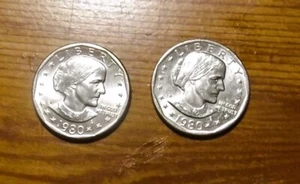 2-- Monedas Susan B Anthony 1980. 1980 D y 1980 P mismo error con ambas monedas - Imagen 1 de 4