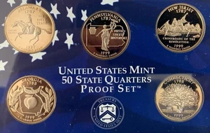 1999 U.S. Proof Set Fifty State Quarters with COA - Picture 1 of 9