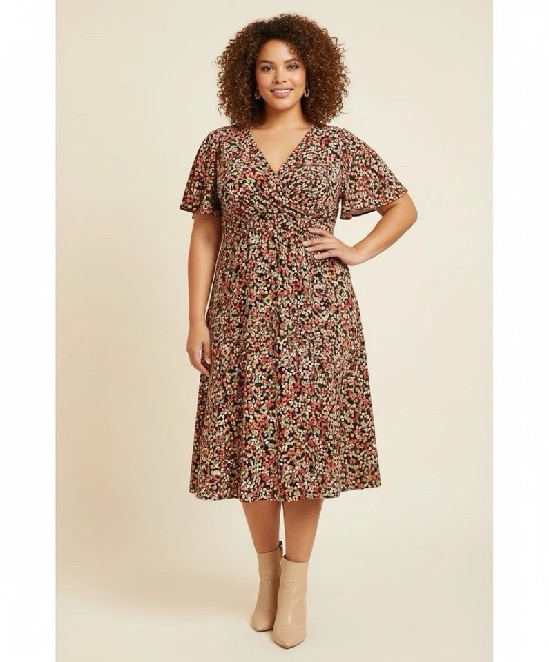 Vestido de lunares coloridos Chaps talla 16 W Foto 1 de 4