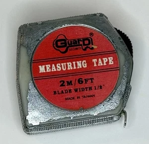 GUARD Measuring Steel Case Tape Red Mini 2M 6FT Inch Metric 1/2” Blade Belt Clip - Picture 1 of 9