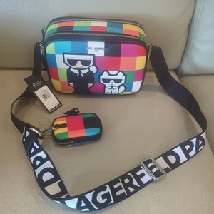 KARL LAGERFELD SIMONE CROSSBODY BAG Mosaic Multi Color Neu mit Etikett Frontklappe - Bild 1 von 4