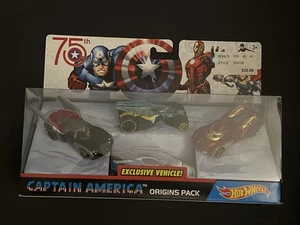 Hot Wheels 2016 - Captain America Origins Pack Character Cars 4-Pack Marvel 75th - Picture 1 of 1