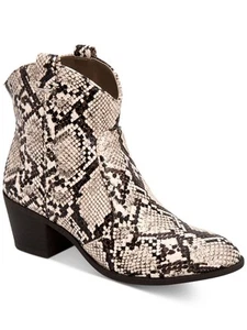 STYLE & COMPANY Womens Beige Snake Skin Print Pull-On Straps Mykenna Booties 6 M - Picture 1 of 11