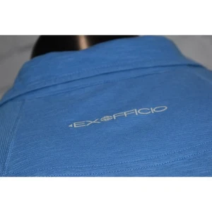 ExOfficio Golf Poloshirt Herren Größe Large Performance Polyester Baumwollmischung Blau - Bild 1 von 7