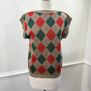 Cos Cob Vintage Pullover Argyle Preppy Academia Twee Strick kariert Weihnachten Urlaub - Bild 1 von 12