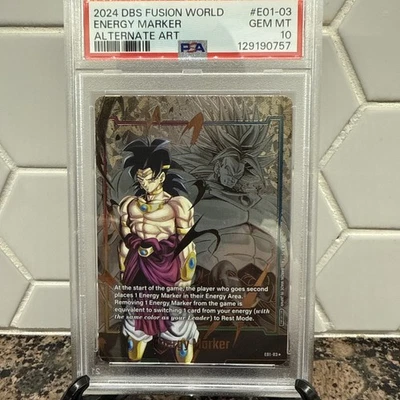 2024 ARTE ALTERNATIVO #E01-03 MARCADOR ENERGÉTICO PSA 10 Broly Dragon Ball Super Foto 1 de 2