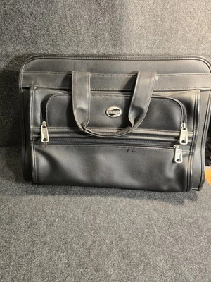 American Tourister черный кожаный ноутбук чехол портфель дорожная сумка - Изображение 1 из 4